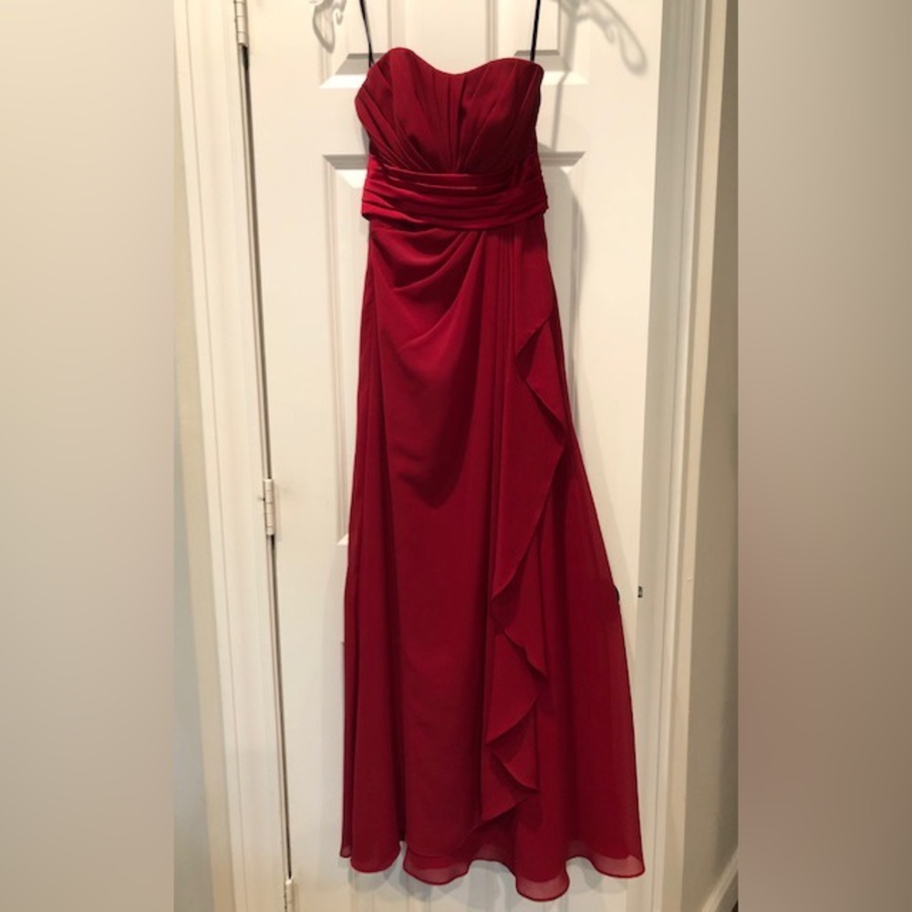 Red Strapless Gown